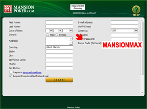 Mansion Poker Bonus Code