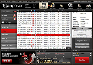 Titan Poker Sit and Go Lobby