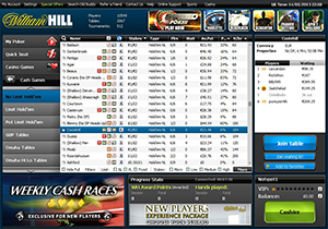 William Hill Poker Cash Game Lobby